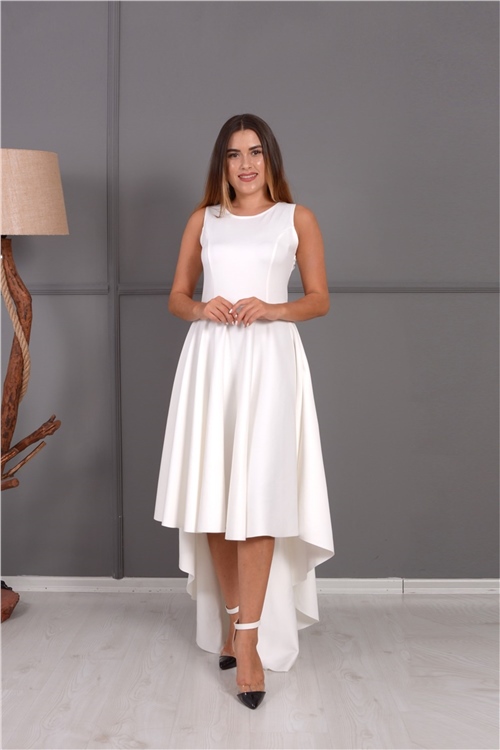 Tasarım Büyük Beden Elbise - Beyaz